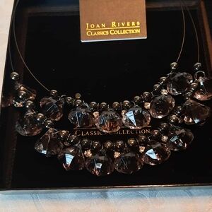 Joan Rivers Black and Silver Statement Necklace